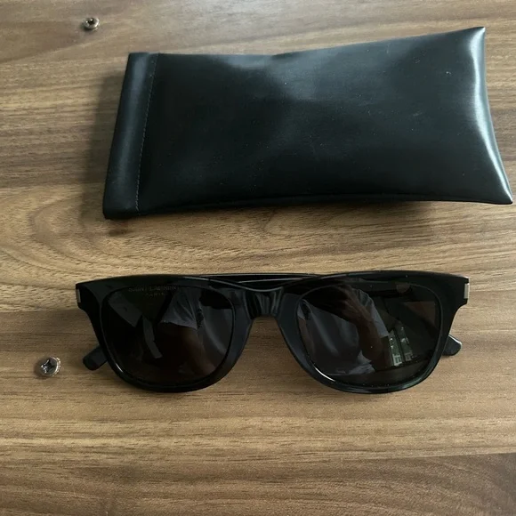 Saint Laurent Black Sunglasses with Leather Case Saint Laurent Black Sunglasses with Leather Case main image 3